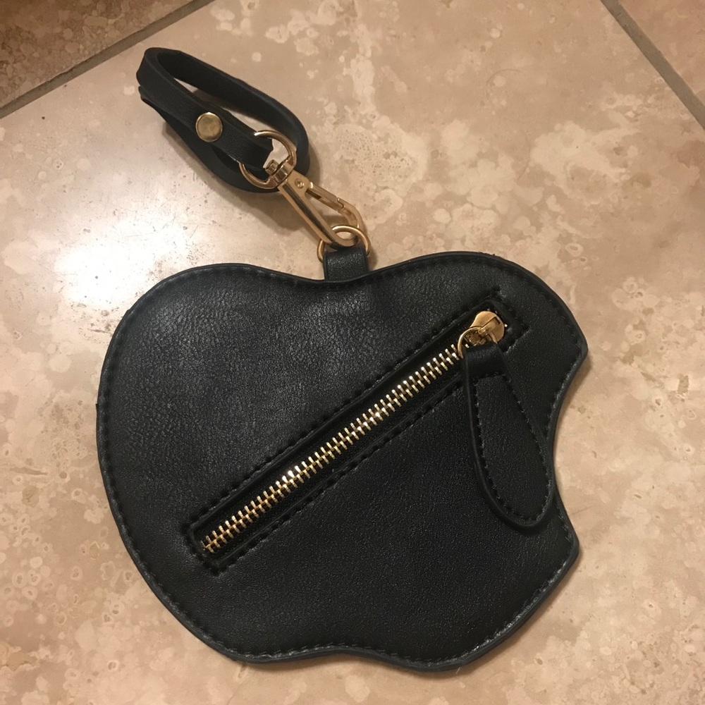 Leather Apple Coin and Card Purse